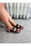 Women's Eleni Brown Suede Double Buckle Comfortable Sole Slippers - 6