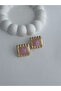 Special Series Bone Detail Square Design Gold Earrings - 3