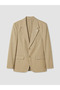 Beige Slim Fit Men's Blazer Jacket - 4