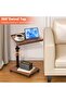 Smart C Table End Table Adjustable Height, 360°Swivel TV Tray Tables for Small Spaces, Couch Tables That Slide Under Sofa with Wheels Side Tables for Eating on Couch for Living Room Bedroom - 5