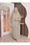 Women's Prayer Gown - Two-Piece Flower-Patterned Seasonal Sweat-Proof Jersey Fabric - Comfortable Fit