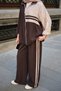 Women's Double Color Stripe Detail Double Pocket Elastic Waist Parachute Suit Brown - 5