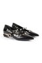 Women's Babet Black Shiny Patent Leather Pointed Toe Metal Encapsulated Mary Jane Short Heeled Stylish L085.K1419 - 3