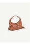 Women's Faux Leather Strap Shoulder Bag with Zipper and Rope Detail - 2
