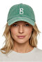 Light Green Embroidered Washable Vintage Unisex Hat with Letter B