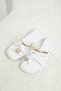 Women's White Comfortable Fit Metal Detailed Flip-Flop Slippers - 3