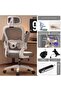 Ergonomic Mesh Office Chair with Headrest & Adjustable Lumbar Support – Gray & White