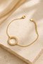 Jewelry Women's Double Row Stone Ring Figured Anti-Tarnish Steel Bracelet Gold Color 1127 - 5