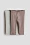 2-pack ribbed cotton leggings