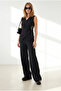 Women's Black Textured Top and Bottom Set Tkm-19000508