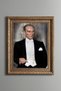 Ataturk Portrait - Vintage Patterned Painting - Thick Model
