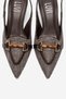 Osca Brown Straw Buckle Pointed Toe Women's Heeled Shoes - 2