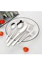 30-Piece Stainless Steel Cutlery Set Kitchen Utensil Set Western Tableware Silver - 3