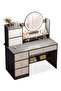Bedroom Home Dressing Table Makeup Cabinet with LED Makeup Mirror 3-Speed Lighting Adjustment