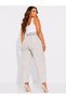 Plus Size Elastic Waist Mom Cut Akar Fabric Women's Summer Trousers - 2