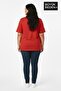 Women's Plus Size a Printed 3Xl-6Xl Crew Neck T-Shirt Spr26Btsk510-12 - 3