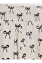 Lcw Kids Ecru Bow Printed Girls' Shorts - 2