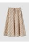 Lcwaikiki Classic Ecru Elastic Waist Plaid A-Line Skirt