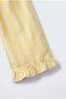 Girl's Yellow Striped Pants with Heart Pocket Detail - 3