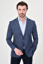 Plaid Slim Fit Mono Collar Men's Jacket Navy Blue - 41497.26Y - 3