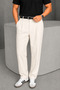 Men's White Pleated Detail Timeless Design Premium Fabric Trousers - 3