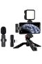 Professional Vlogging Kit – Remote Control, Foldable Tripod, LED Lamp, & Wireless Lavalier Microphone for iPhone - 3