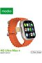 4G Ultra max Plus android smart watch HD 2.2 inch full touch screen with 3 set strap and wireless charger for men's and boy's