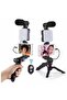 5-in-1 Vlogging Kit – LED Video Light, Professional Microphone, Universal Smartphone Holder, Hand Grip
