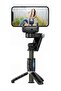 Gimbal Stabilizer Tripod for smartphones with light handheld or portable 360° rotation with face tracker and wireless remote control compatible with iPhone and Android