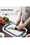 Foldable Multifunction Chopping Board, Collapsible Dish Tub Basin Cutting Board Colander, Vegetable Fruit Wash And Drain Sink Storage Basket, Space Saving For Kitchen Home (Grey) - 7
