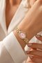 Vi̇vos Women's Gold Steel Bracelet Watch Pink Dial Stone Embellished Oval Case Vintage Old Money Luxury Elegant Women's Wristwatch 2026 - 5