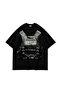 816 Tactical Vest Graphic Oversize Black T-Shirt