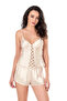 Kapsulavm Ivory Satin Babydoll Shorts Set