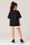 Girls' Oversize T-Shirt with Cherry Kiss Print in Black – Crew Neck, Comfortable Fit, 100% Cotton - 2