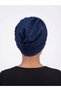 Twisted Agraf Lined Navy Blue Ready-To-Wear Turban Hijab Bonnet Suitable for Medical Use Evening Dress - 7