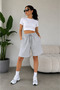 2-Piece Shorts Set for Women (Black-Grey) Summer Shorts Set with Pockets - Above the Knee Comfortable Fit Basic Anti-Sweat - 2