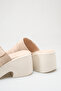 Belavisa Beige Suede Women's Daily Genuine Leather Thick Band Buckle Belted Platform Wedge Heel Slippers - 6