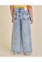 Girls Light Wash Wide Leg Jeans - 3