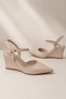 Women's Skin Color Wedge Heel Stiletto 8.5 cm Heel Comfortable Full Mold. - 5