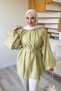 Women's Molly Nelly Balloon Sleeve Lace-Up Long Blouse