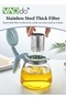 1L Glass Teapot Set with Cups and Filter, Stainless Steel Filterand Glass Cups, Simple Style Kettle - 4