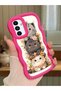 Samsung Galaxy A04S Compatible Case Camera Protector Red Silicone Couple Phone Case Cat Pattern