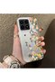 Redmi K90 5g Compatible Silicone Edge Hard Back Case Couple Phone Case with Floral Pattern - 3