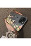 iPhone 14 Compatible Silicone Edge Hard Back Case Couple Phone Case with Floral Pattern - 4