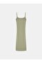 91712 Square Neck Gathered Midi Dress-Çağla - 6