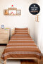 Brown Geometric Bohemian Single Pique Set - White Ethnic Modern 160X220 cm Bedspread