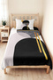 Black Geometric Modern Young Room Single Pique Set-Gold Gray 160X220 cm Quilted Bedspread - 5