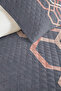 Geometric Gray Young Room Single Pique Set-Modern Powder Salmon 160X220 cm Quilted Bedspread - 3