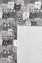 Gray Cat Patterned Teen Room Single Pique Set - Cute Pink 160X220 cm Quilted Bedspread - 7