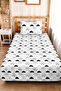 Cloud Star Gray Children's Room Single Pique Set-Minimal Black 160X220Cm Quilted Bedspread - 4